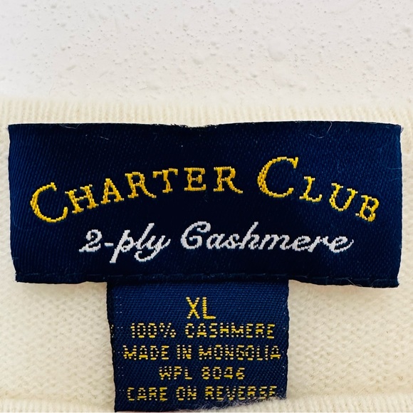 Charter Club 2-ply cashmere cozy sweater off white color - Picture 7 of 7